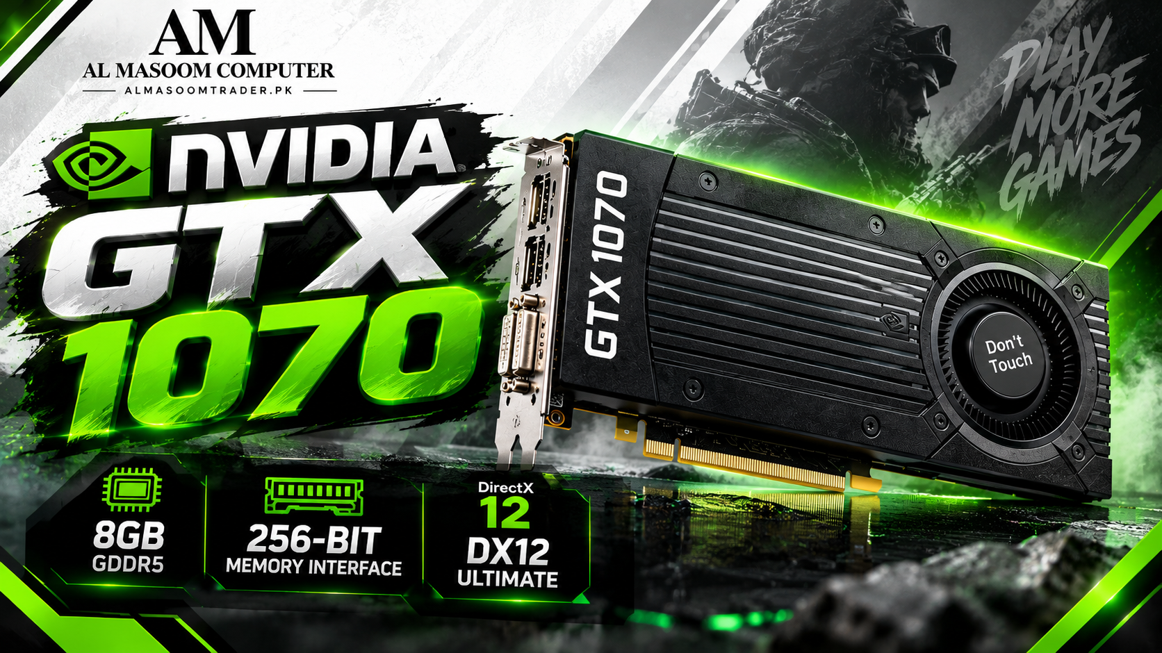 NVIDIA GEFORCE GTX 1070 (8GB, GDDR5, 256BIT, DX12)
