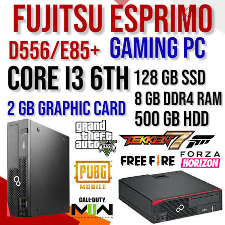 FUJITSU ESPRIME [ CORE I3 6th, 8 GB DDR4 RAM, 120 GB SSD, 500 GB HDD, 2 GB GAMING CARD ]